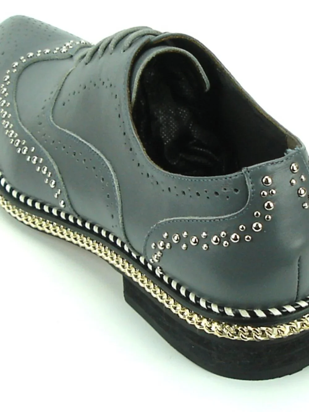 FI-7201 Grey Genuine Leather Lace up Wing Tip Fiesso by Aurelio Garcia